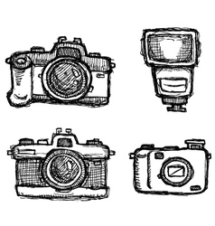 Scribble series - cameras vector image