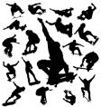 Skateboarder silhouettes vector image