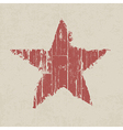 Abstract grunge red star on wooden texture vector image
