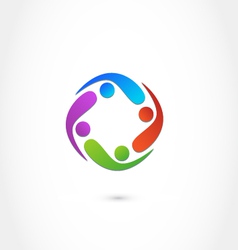 Teamwork business logo vector image