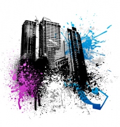 Grunge city design vector image