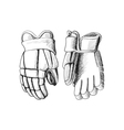 Hockey gloves vector image