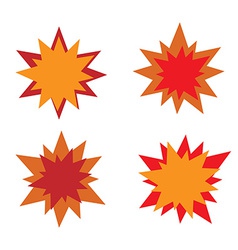 Burst star icons Red and orange vector image