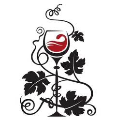 Glass and grapes vector image