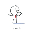 Businessman Talking On Microphone vector image