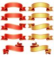 Red and golden banners set vector image