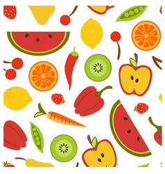 Fruit and vegetables seamless background vector image
