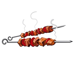Grilled meat vector image