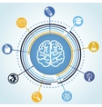 Education concept - brain and science icons vector image
