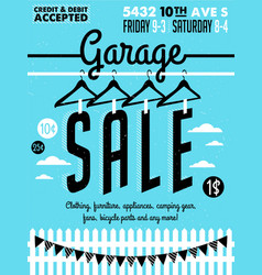 Garage Sale Poster vector image