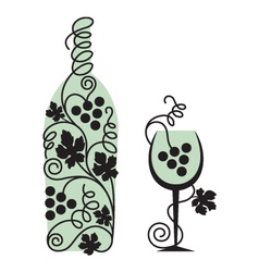 Glass and grapes vector image