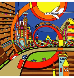 Abstract city composition vector image