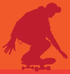 Skateboarder rolling vector image