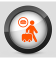 Orange and gray elegant glossy icon vector image