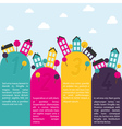 Banners with small town vector image