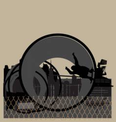 Skater in urban pipe vector image