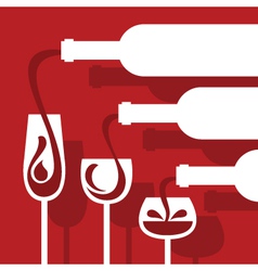 Bottles and glasses set vector image