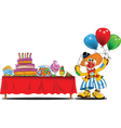 Clown at a birthday party vector image
