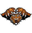 Tiger Mascot Pouncing Graphic vector image