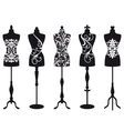 Vintage fashion mannequins vector image