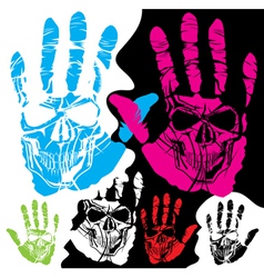 Skull hands design vector image