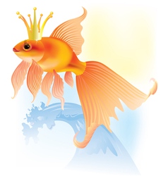 Goldfish in the crown vector image