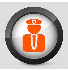 Orange and gray elegant glossy icon vector image