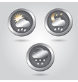 Set of stylish weather icon buttons for web vector image