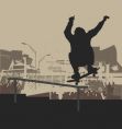 Skater Ollie handrail vector image