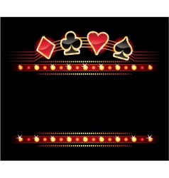 Neon with card symbols Neon with card symbols vector image