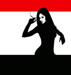 Smoking gal vector image