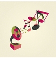 Gramophone with music vector image