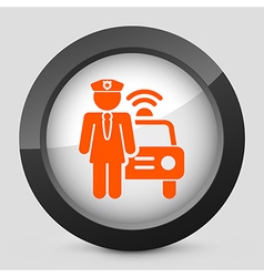 Orange and gray elegant glossy icon vector image