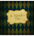 St patrick holiday background vector image