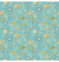 Floral hearts pattern vector image