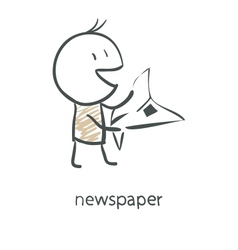 Cartoon man reading a newspaper vector image