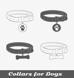 Silhouette collars for dogs vector image