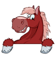 Red Horse Mascot Cartoon Head vector image