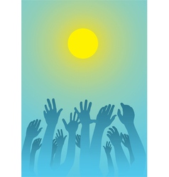 Raised hands vector image