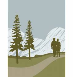 Couple walking vector image