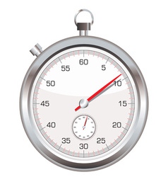 Silver stop watch vector image
