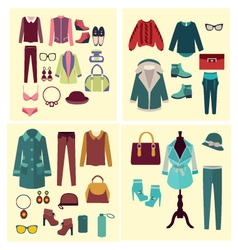 Season clothes winter summer autumn and spring Vector Image