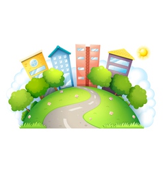 An aerial view of a productive city vector image