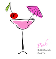 Pink cocktail party vector image