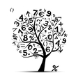 Art tree with math symbols for your design vector image