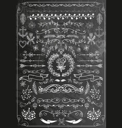 Big set of vintage elements decoration vector image