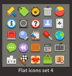 Flat icon-set 4 vector image