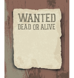 Wanted poster vintage vector image
