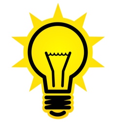 Shining light bulb icon vector image