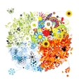 Four seasons - spring summer autumn winter Four seasons - spring summer autumn winter vector image